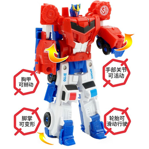 机器人变形玩具车擎天柱磁力合体变形机器人小汽车变身玩具车儿童男孩玩具车国庆节儿童礼物 JY675J-合体变形战车