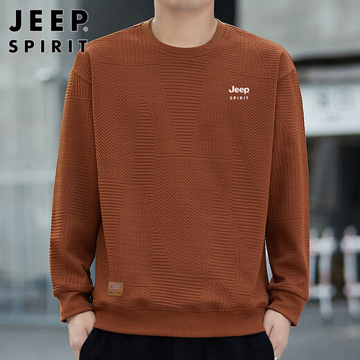 JEEP SPIRIT Jeep sweatshirt men's waffle autumn and winter long-sleeved T-shirt men's casual loose men's fashion brand top clothes