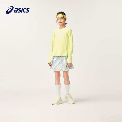 ASICS ASICS SKUNSHIRD COMENTA NIÑOS 2025 Autumn NUEVO NUEVAS 'Girls' Large Beurn Children's Versátiles Versátiles de manga larga Camiseta seca rápida 753 Amarillo 140 cm