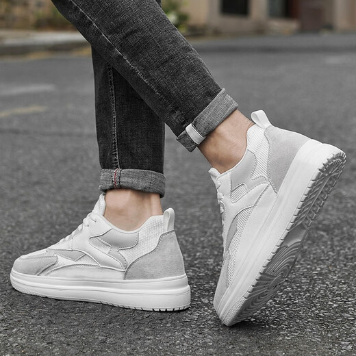Liangxu summer height increasing men's shoes 10cm Korean style trendy sports invisible men's height increasing shoes 8cm white men's height increasing sneakers white 10cm 38