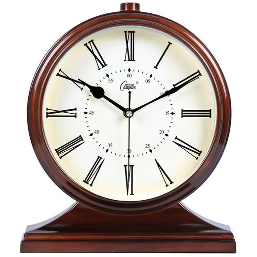 Compas wall clock classical European table clock retro living room decoration table clock creative bedroom bedside clock quartz clock 3020 digital white crack