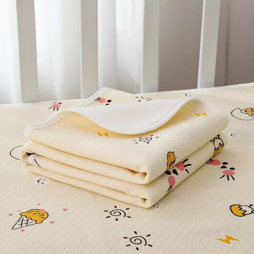 迪士尼（Disney）透气可洗隔尿垫婴儿童大号防水垫新生儿用品尿布垫姨妈月经垫 【彩虹小熊】A类纯棉+防水 70*100cm【一条】