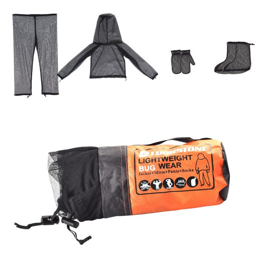 Cool Aid outdoor adventure camping mesh anti-mosquito clothing four-piece set, fishing anti-mosquito bite clothes, pants, gloves and foot covers, anti-mosquito four-piece set (complete set) L-XL (175-190CM)