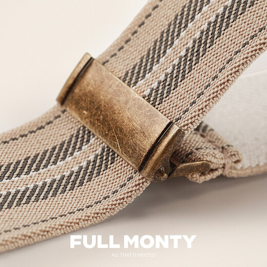 FULL MONTY男士西裤条纹背带弹力复古系扣吊带礼盒男装配饰 藏青色9470