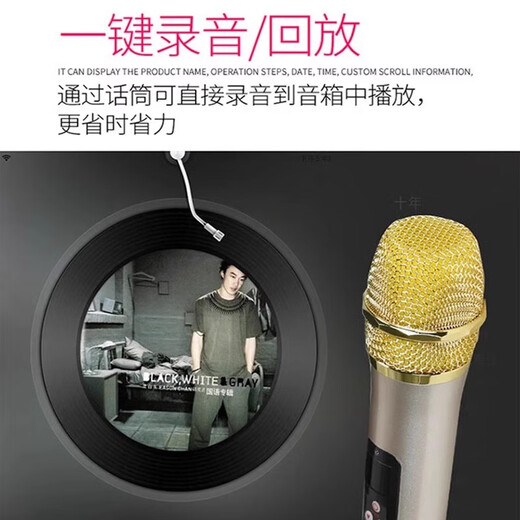 Bede Pangu 0868/1068/1268/1568 square dance audio outdoor high-power volume Bluetooth portable mobile trolley speaker K singing and dancing 10-inch H1068B+2 wireless microphone