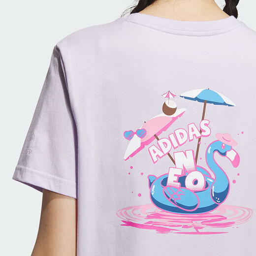 Adidas Adidas Camiseta deportiva de cuello redondo de manga de verano de manga corta para mujeres