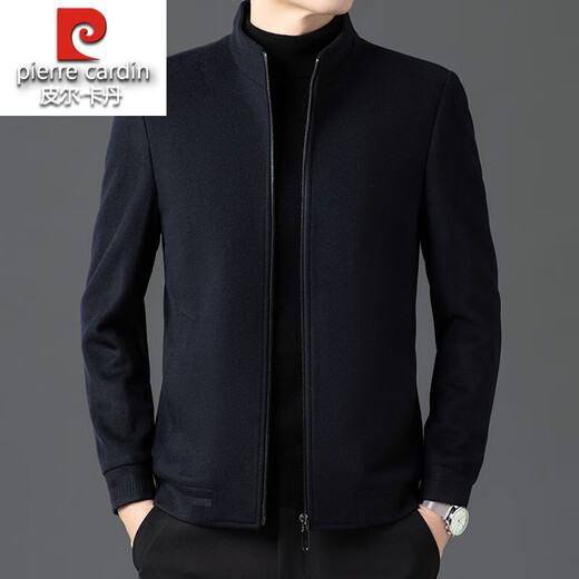 Pierre Cardin high-end woolen jacket men's 2025 autumn and winter new business casual middle-aged stand-collar executive jacket gray high-end quality 3XL 190 165-180Jin Jin equals 0.5 kg