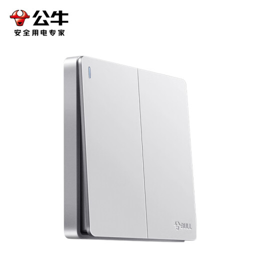 BULL switch socket type 86 concealed wall 5-hole USB panel network air conditioner matte cream style G12 space silver [two open dual control]