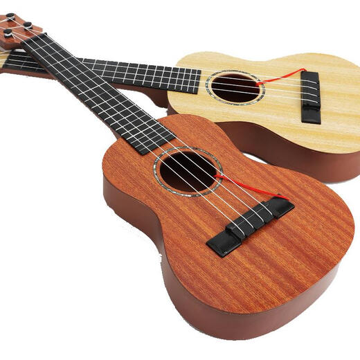Zkhe Kinder können Ukulele für Anfänger Spielzeug Gitarre Frühschulmusik Geschenk Mini -Eintrag Klein 21 Zoll 56 cm können Gitarre braun spielen