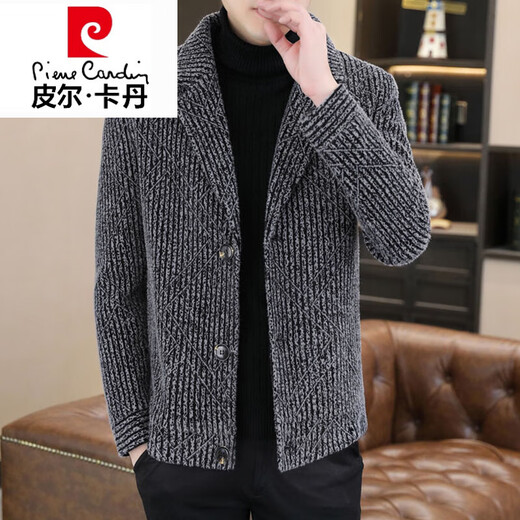 皮尔卡丹（pierre cardin）2025年新款高端轻奢毛呢子外套男士秋冬季休闲西装领夹克男加厚款 深灰 6636 2XL (135~150斤)
