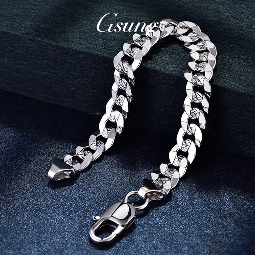 GsunG platinum bracelet for men PT950 wide-faced Cuban bracelet, atmospheric platinum bracelet, men's car pattern riding whip bracelet, fashionable, priced by gram, contact before bidding
