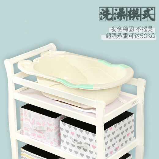 Tianjiao Beibei Europäische Holzbabywindel Tisch Multifunktionales kleines Bett BB Bade- und Schminktisch Baby Berührender Tisch weiße dunkle Farbe Klassische dunkle Mahagoni-Trennwand Nicht-Solid-Holz + Baumwollpolster