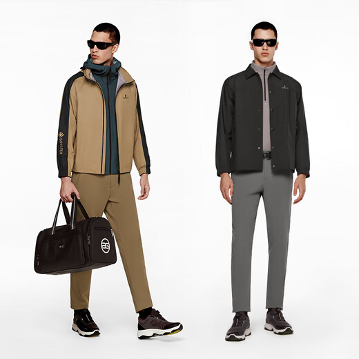 Biyinlefen spring and autumn men's trousers, versatile solid color brushed, windproof, skin-friendly, comfortable, straight-leg casual pants, 40 camel L