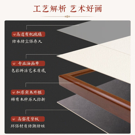 Good wood, new Chinese style bamboo sign for peace, entrance hall decorative painting, corridor aisle, ink Chinese painting, bamboo hanging painting, hand-painted E1-bamboo sign for peace-elegant mahogany frame 60*120CM-high-definition giclee SA1