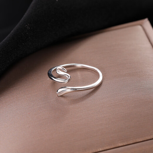 Yinao (yinao) 925 sterling silver snake-shaped ring for women 2025 trendy ins niche design index finger ring fashionable personality ring snake-shaped-ring