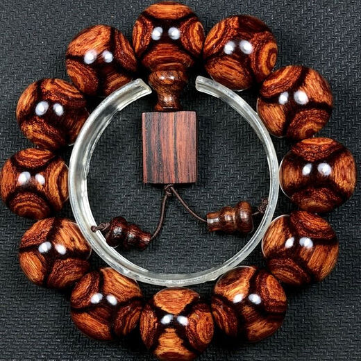 海南黄花梨手串2.0 老料鬼脸鬼眼油梨老料佛珠手链男女情侣款念珠 鬼眼25mm10颗