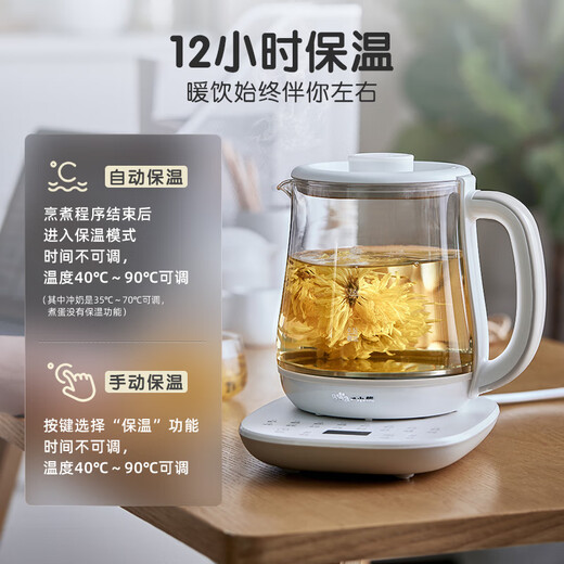 Bear health pot, teapot, kettle, detachable tea basket, teapot, multi-stage insulation, mini glass flower teapot, electric kettle, 1.5L electric kettle YSH-D15V9