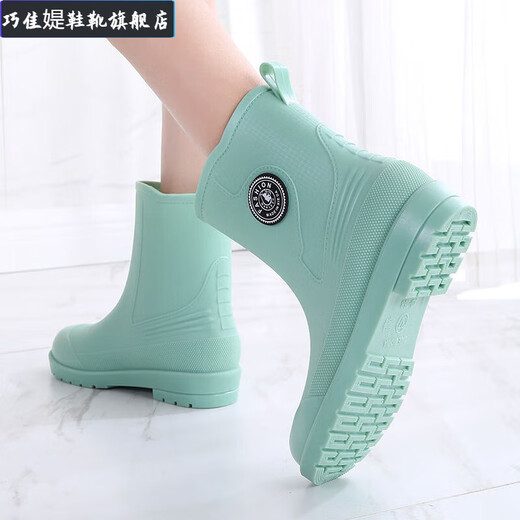 巧佳媞女士雨鞋四季通用中筒加绒保暖雨靴胶鞋防水防滑厨房工作水鞋女 XD568黑色【无棉款】 标准码数 36