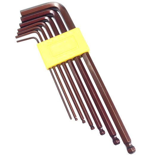 Shi Yunling Industrial Hard 679 Pack S2 Ball Head Allen Wrench Ball Type Spherical Wrench Red Bronze 7 Pack (Super Hard Pearl Chrome)