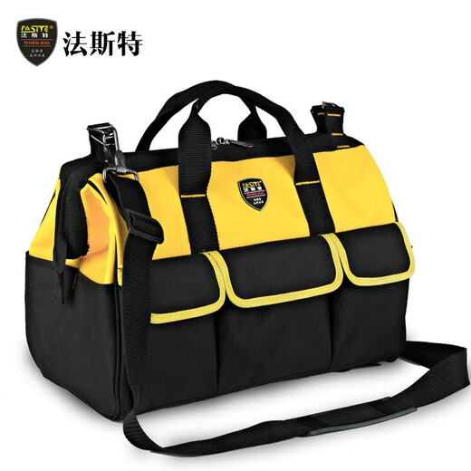 FASITE Tool Bag Canvas Wear-Resistant Multi-Function Diagonal Span Thickened Shoulder Portable Maintenance Large Tool Bag Special Electrician Bag Classic 15 Inch