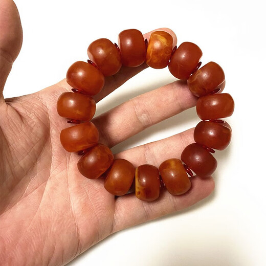 MUSI beeswax bracelet for men, frosted Baltic old wax barrel beads, atmospheric amber new model with certificate, old wax frosted barrel beads for men