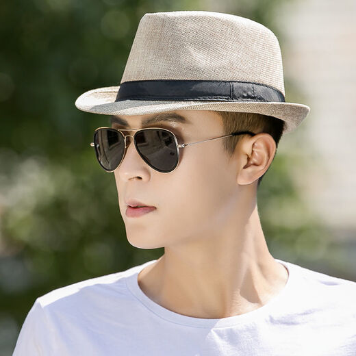 Karond nouveau produit top chapeau hommes et gentleman chapeau d'été rétro de mode britannique jeunesse hommes et femmes lin jazz chapeau décontracté de soleil de soleil.