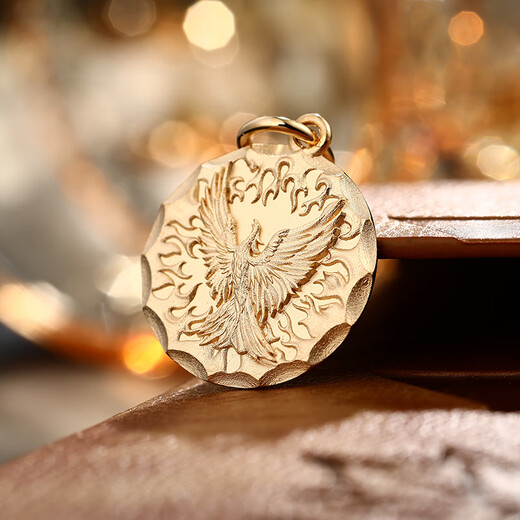 Erli Phoenix Nirvana Reborn from the Fire Pure Gold Pendant 18K Gold Platinum Pure Gold Niche Original Design Men's and Women's Necklace 999 Pure Gold Small Edition (Customized)