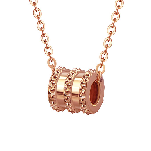 Yan's gold necklace women's K gold pendant 5g craftsmanship 18K set chain fine rose gold clavicle chain upgraded to 18k hard gold yellow one