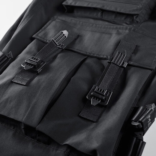 VIP flight trendy brand overalls men's loose multi-pocket casual pants spring and autumn thin sports trousers leggings functional wind paratrooper pants black 2XL