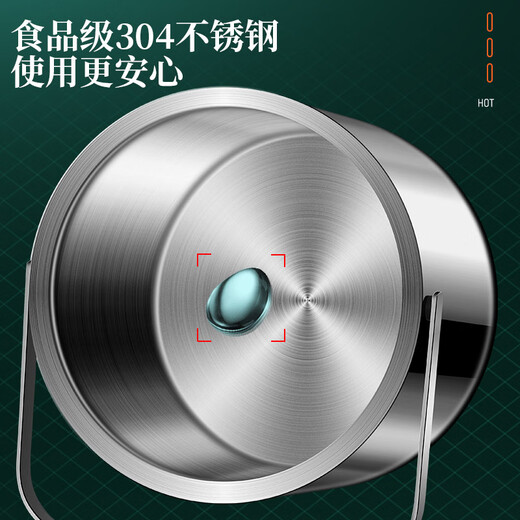 HUYO304 stainless steel ice bucket outdoor camping ice insulation bucket bar commercial iced champagne beer bucket ice storage bucket 304 double-layer ice bucket large with ice clip