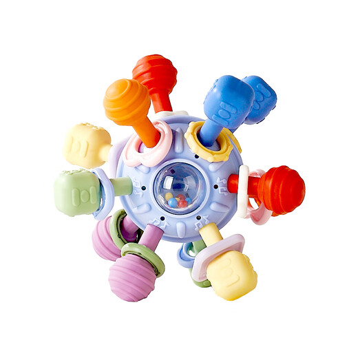 Boboduck baby teether Manhattan hand ball baby silicone bite music infants and young children can chew soothing toy atomic ball Manhattan atomic ball 1 piece