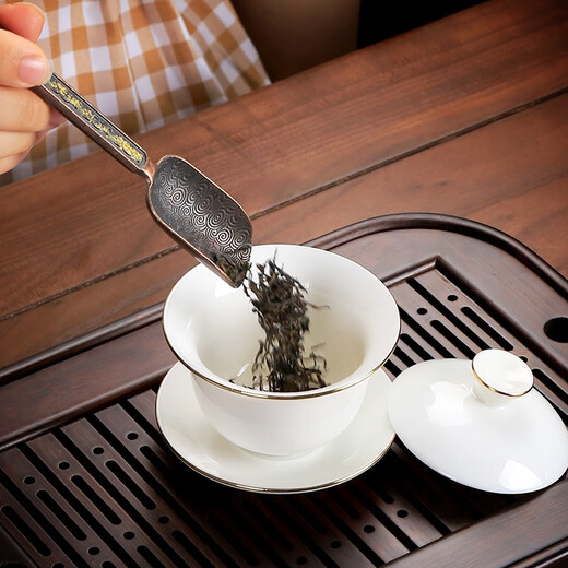 Jieyi Ceramic Tea Set, Mutton Fat Jade Tea Cup, Kung Fu Covered Bowl, Teapot, Teacup, Dehua White Porcelain Tea Cup, Master Single Cup, Mutton Fat Jade Covered Bowl, Gold Painting