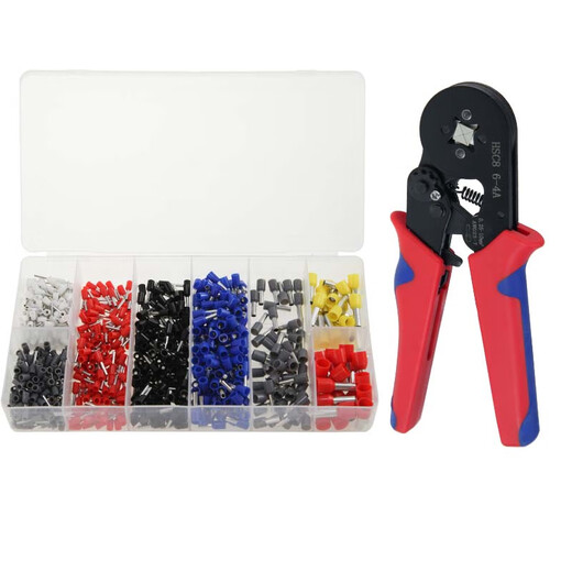 OLKWL (Wali) E series tubular terminal block 0.25-10 square crimping pliers ve cold crimped end manual crimping pin clamp wire HSC8 6-4A+1200 terminal set