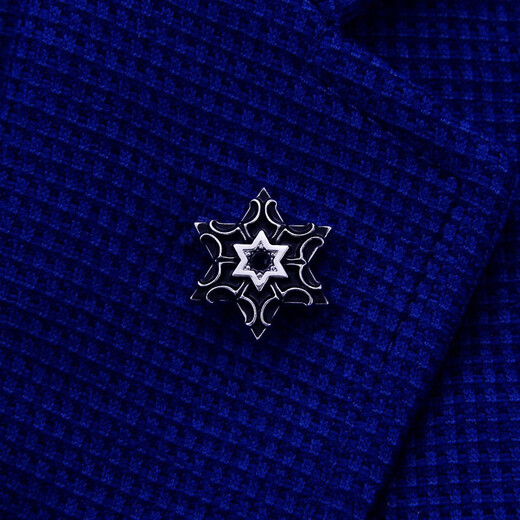 Luoyi Lao Phoenix Gold Store Men's Brooch Suit Brooch Platinum-plated Navigator Polaris Gold Silver Retro Collar Silver Platinum-plated Navigator Compass Brooch + Sleeve