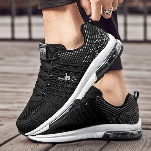 
Jordan Gran casual shoes breathable men's shoes extra large size student running shoes extra large size lightweight board shoes air cushion sports shoes men black gray 9880 size 39