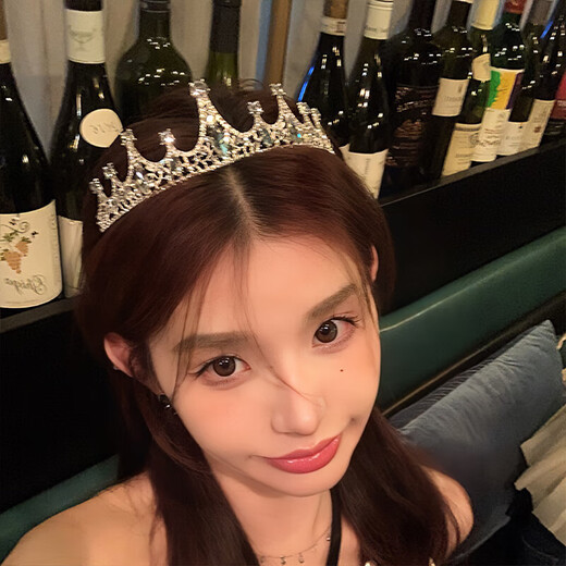 Half birthday crown tiara, eighteen-year-old coming-of-age ceremony sparkling diamond headband, marriage proposal, photo props, high-end hair accessories, silver princess crown