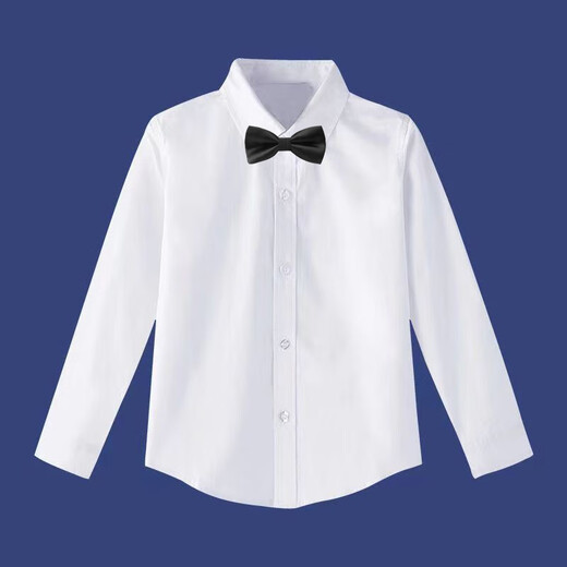 Children's pure cotton white shirt white shirt long-sleeved pure cotton spring and autumn primary school uniforms middle and older children girls JK performance clothes white shirt-long-sleeved-same style for men and women (pure cotton) 140