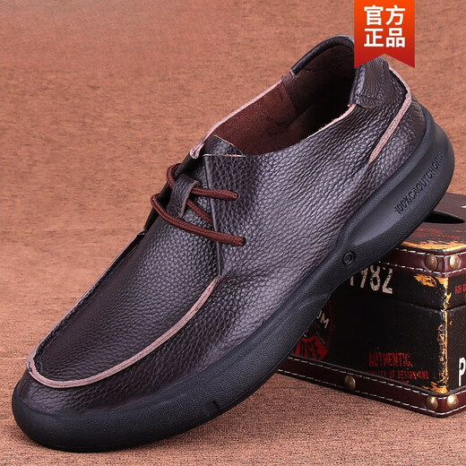 Katile Crocodile Fashion Marque en cuir authentique Chaussures en cuir masculines Cower Cow Hide Soft Sole Business Casual Le cuir Toe Couche Cowhide Black 9912 38