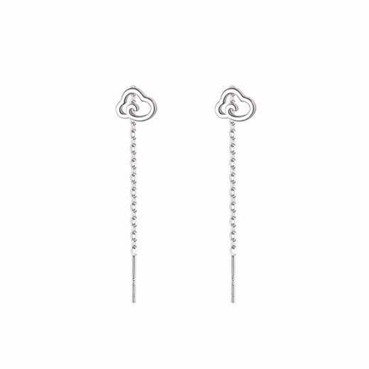 Nilan Platinum Ear Wire PT950 Women's Platinum Earrings Small Fashionable Earrings for Your Girlfriend for Valentine's Day Cloud Ear Wire