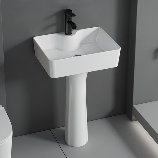Dafify columna tipo lavavajillas Baño de cerámica Basina de lavado cuadrado Balcón Balcón Balcón de piso Pequeño apartamento de lavado 4837 Cuenca de vegetales más espejo