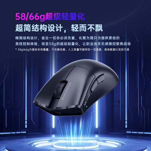 MACHENIKE L8Max Air Star Flash Mouse Wireless Bluetooth Three-Mode Gaming Mouse Wired/Star Flash/Bluetooth Lightweight 66g E-Sports Gaming Computer Office Notebook Mouse L8Max Set Version Three-Mode Mouse-White