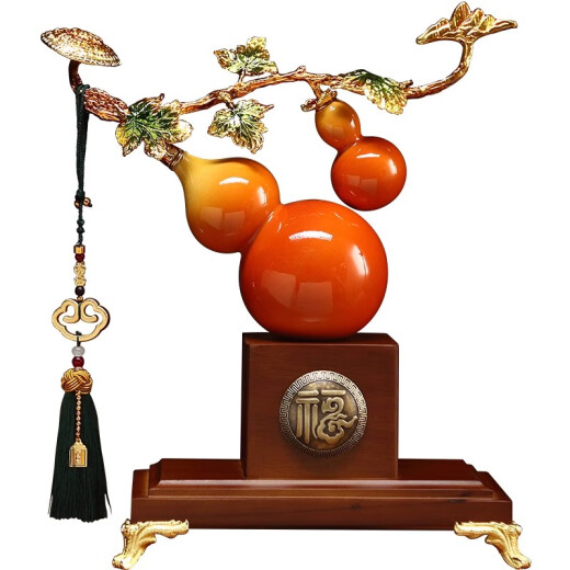 Yunya Ruyi Persimmon Nuevo gabinete de la sala de estar de estilo chino Adornos de vinos Light Luxury Office Decoration House Moving New Home Gift Ruyi Gourd Ornnnnnaments [Caja de regalo]
