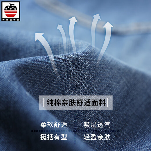AEMAPE苹果纯棉七分牛仔裤男夏季薄款短裤中年宽松阔腿7六分胖人加大码 1391#浅蓝色 34 (2尺7)