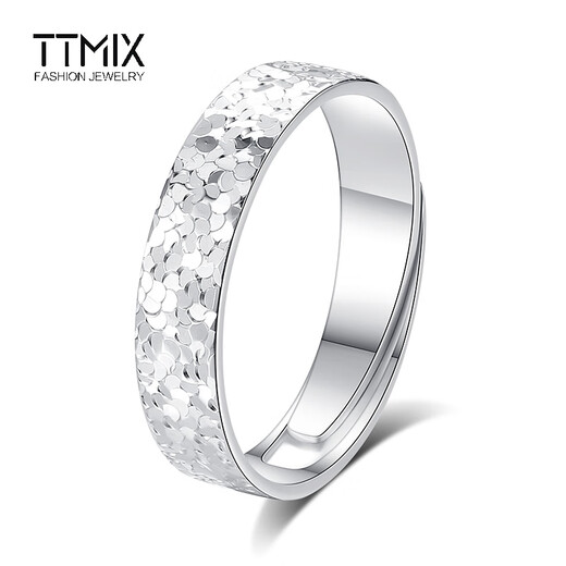 TTMIX explosive crushed ice platinum ring pt950 women's platinum couple's ring ring for marriage proposal, single 10#, weight 4.3-4.5g