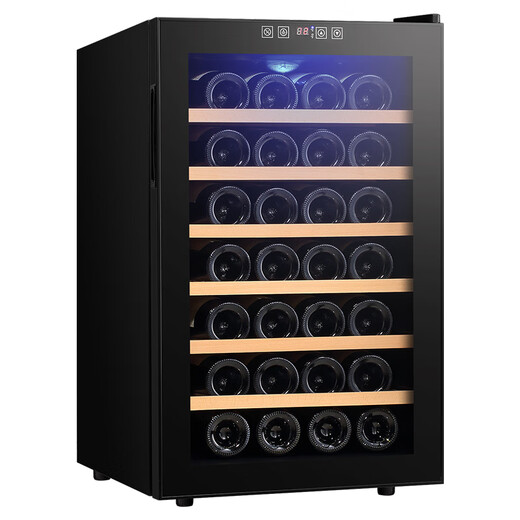 Bacchus red wine cabinet constant temperature wine cabinet home mini small electronic wine cabinet foreign wine wine cabinet built-in storage wine cabinet refrigerated tea constant humidity living room kitchen office small wine cabinet BW-70D1 beech wood shelf 28 bottles 70L
