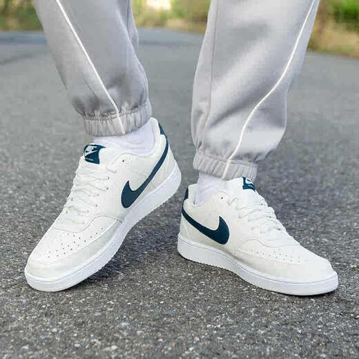 耐克（NIKE）板鞋男鞋2025新款夏季Court经典简版空军一号低帮运动休闲鞋 HQ4867-101帆白军械深海蓝 43