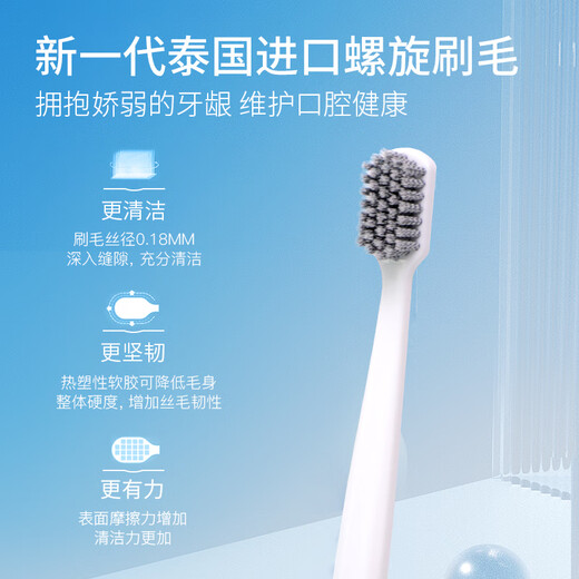 Avec Moi Toothbrush Spiral Bristle Adult Fine-Bristled Care Toothbrush 1 Pack (Soft Bristle Gum Protection Deep Cleaning)