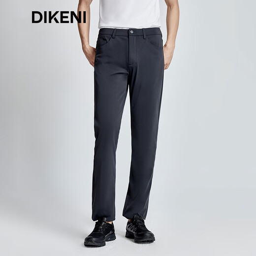 迪柯尼（DIKENI）【高端针织】轻奢男装新品简约百搭四面弹0压休闲裤 黑色 32 80A