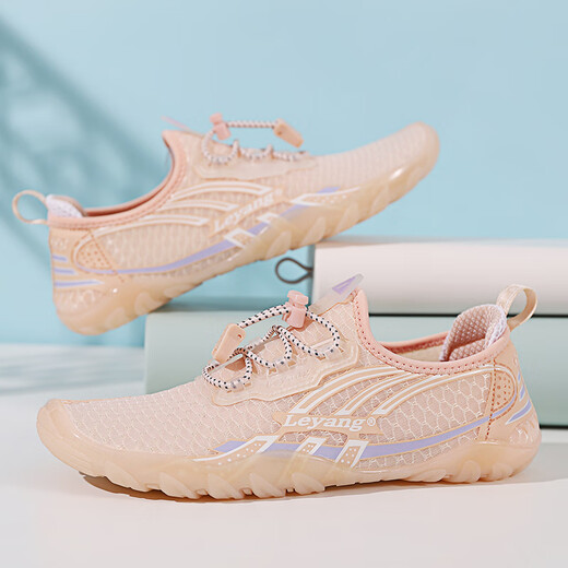 TLXT Leyang Indoor Fitness Shoes Women's Sports Shoes Home Quiet Soft Soled Treadmill Training Shoes Skipping Rope Yoga Jumping 9938-Apricot Heel Anti-wear + Massage Insole 38