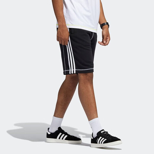 阿迪达斯（adidas）三叶草短裤男裤夏季新款运动裤宽松舒适时时透气休闲针织五分裤 GN3882 M